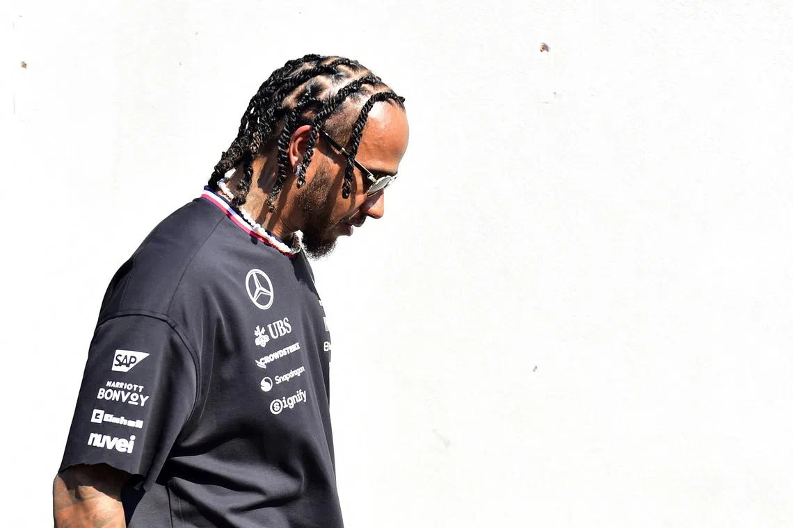 Formula One F1 - Italian Grand Prix - Autodromo Nazionale Monza, Monza, Italy - August 29, 2024 Mercedes' Lewis Hamilton ahead of the grand prix REUTERS/Massimo Pinca/ File Photo