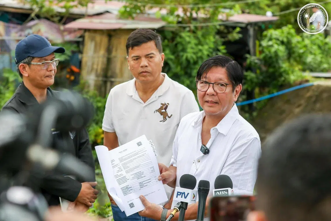 visiting the town of Baliuag in Bulacan on Aug 20 to inspect a 55-million-peso (S$1.24 million) river wall that turned out to be a "ghost" project.