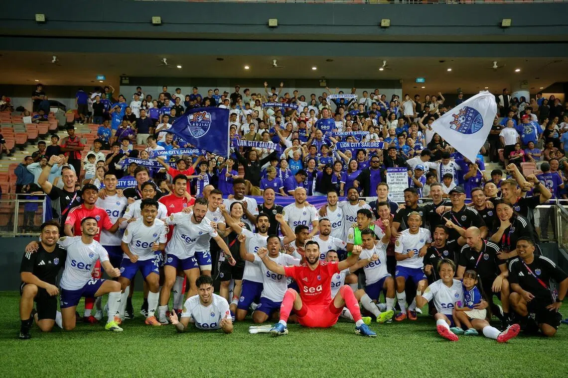 Lion City Sailors aim for unbeaten record after clinching Singapore Premier League title 