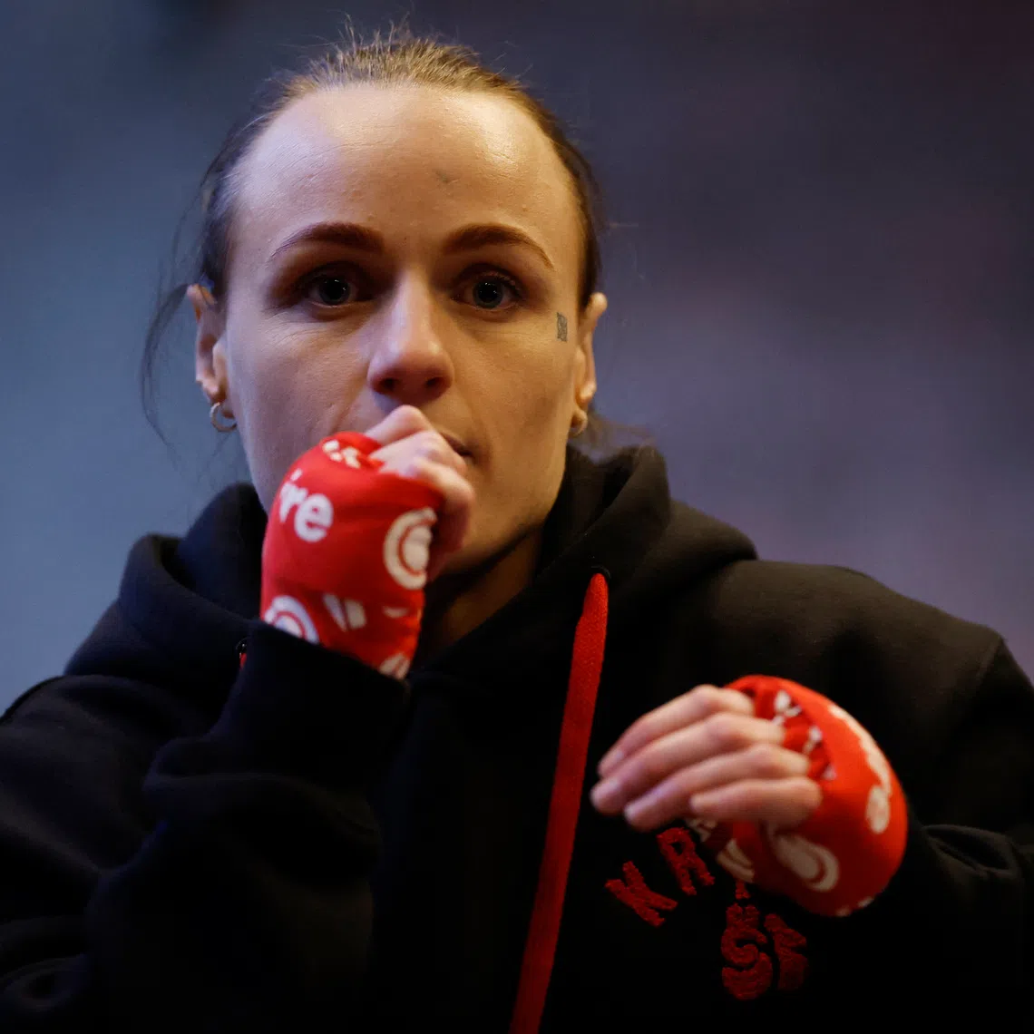 FILE PHOTO:Boxing - Natasha Jonas and Lauren Price Media Workout - Bronx Boxing Club, London, Britain - March 4, 2025 Raven Chapman during the media workouts Action Images via Reuters/Andrew Couldridge/ File Photo
