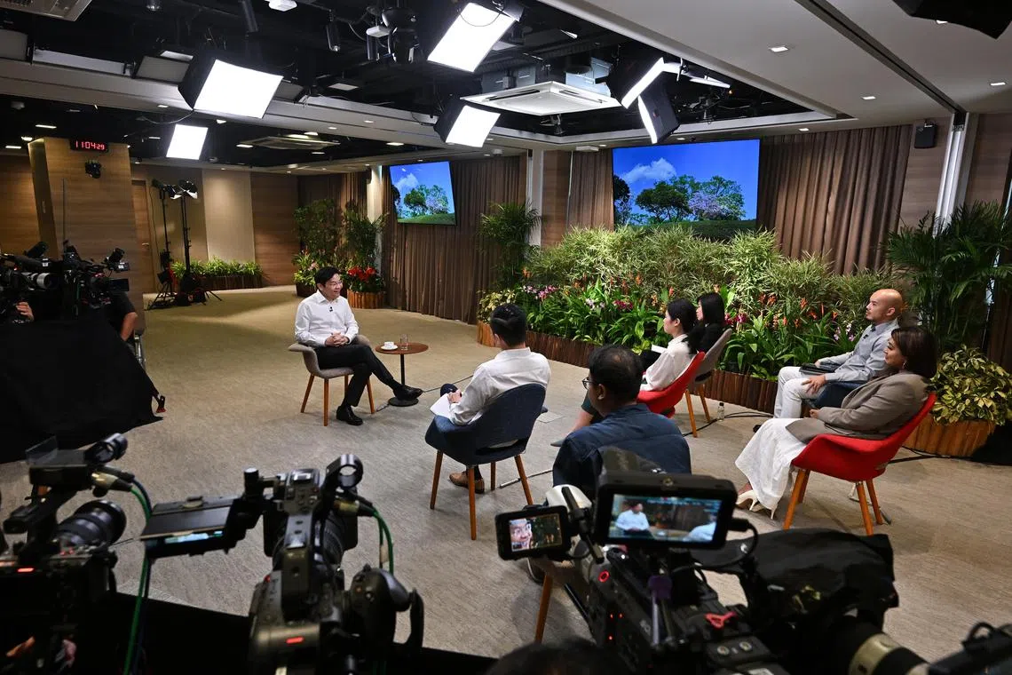 Sit-down interview with DPM Lawrence Wong at MCI, National Press Centre (NPC) on May 10, 2024.