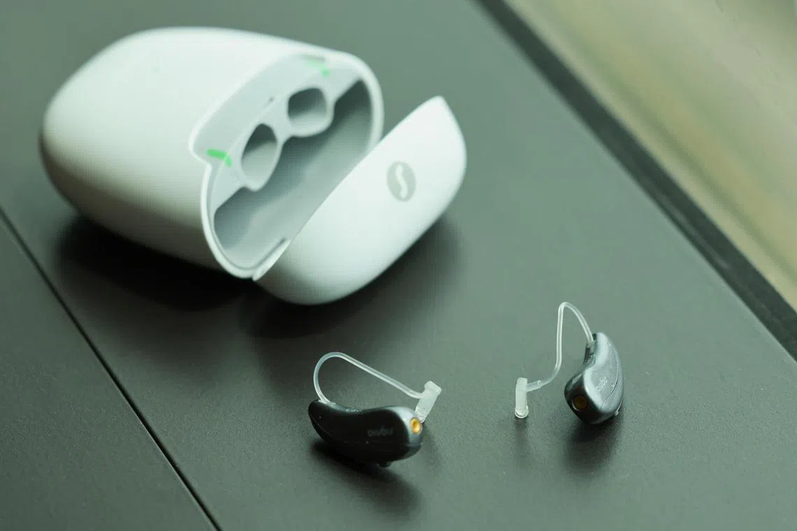 ST20240328_202488370393: Gin Tay/skaudio/ Salma Khalik/
Signia Pure Charge&Go IX hearing aids photographed at WS Audiology Singapore office at Tai Seng, Mar 28, 2024.