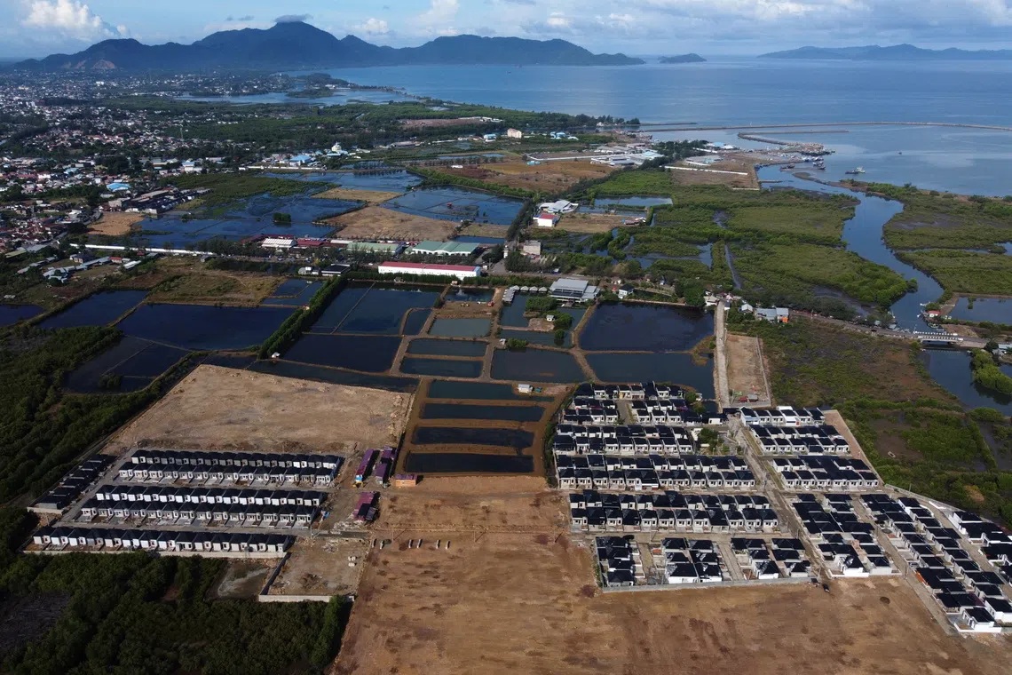 A new housing complex built near the swamp area in Banda Aceh, Indonesia, on Oct 10, 2025. 