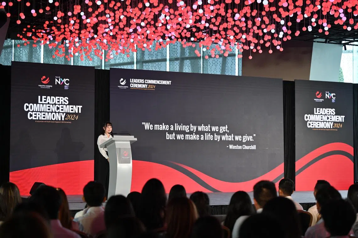 gryouth - Photos of Erina Oh at the Youth Corps Leadership Programme Commencement Ceremony on 30 March 2024.

Photo: Youth Corps Singapore