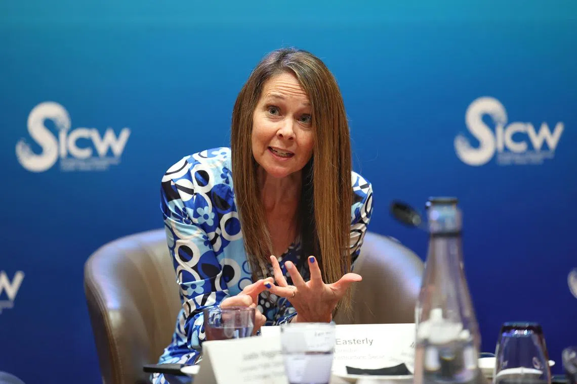 Jen Easterly, director of the US' Cybersecurity and Infrastructure Security Agency, speaking at a media roundtable on 17 Oct