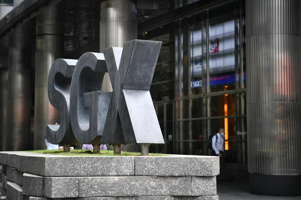 The SGX sign on 6 April 2021.