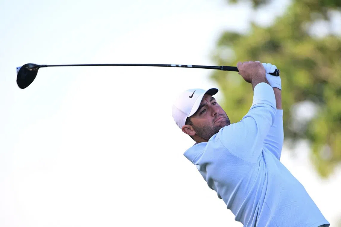 Scottie Scheffler had set the pace for much of March 28 at the at PGA Houston Open as he shook off “a little rust” from his week off last week.