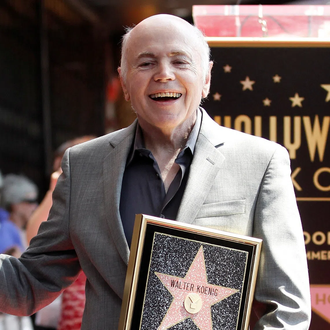 Walter Koenig with his commemorative plaque at the unveiling of his star on the Hollywood Walk of Fame in September 2012.