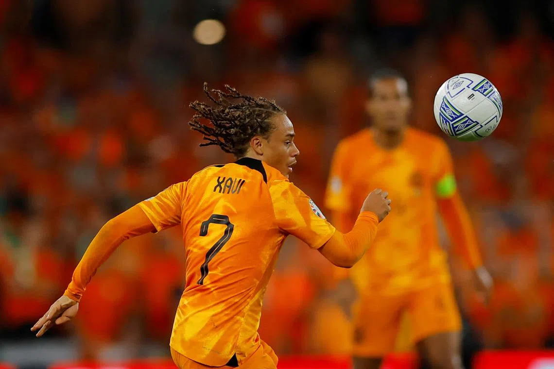 FILE PHOTO: Soccer Football - Euro 2024 Qualifier - Group B - Republic of Ireland v Netherlands - Aviva Stadium, Dublin, Republic of Ireland - September 10, 2023 Netherlands' Xavi Simons in action REUTERS/Clodagh Kilcoyne/File Photo