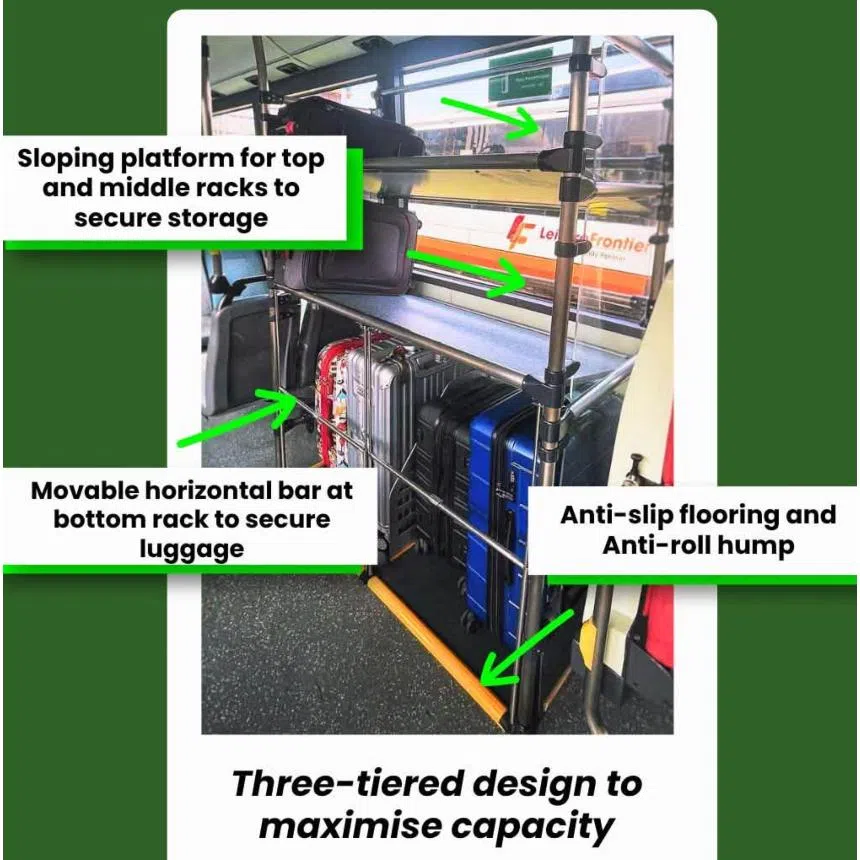 The racks will be installed on bus service 36, which connects the city with Changi Airport.