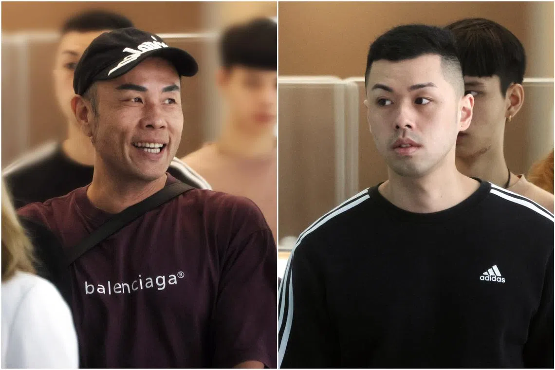 Tate Lim (left) and his nephew, Ivan Lim Teng Tze, admitted to their roles in the conspiracy to commit attempted snatch theft. 