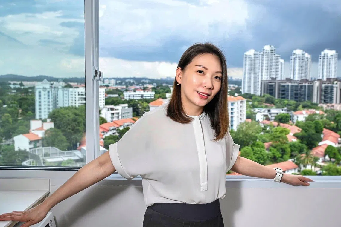 Profile photo of Jasmine Seow  - CEO and founder of A Brand A Day. Photo was taken inside her 3 room HDB flat at Holland  Avenue on 28 December 2023.