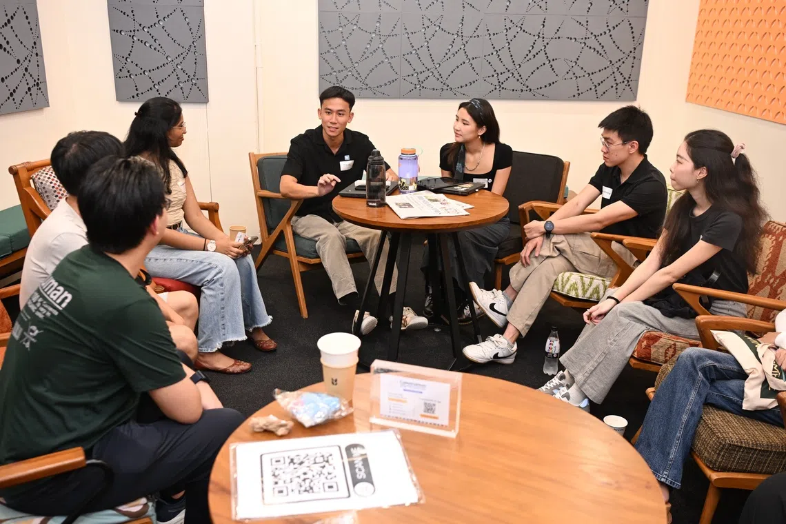 ST journalists Wong Yang (centre, left) and Christie Chiu (centre, right), with participants at the fifth edition of Conversations with ST.