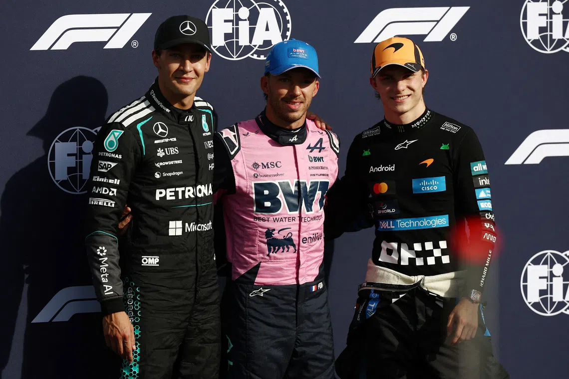 Gasly makes his move to keep Russell in check on and off the track