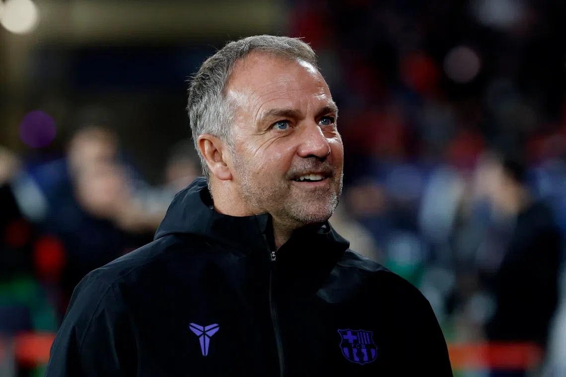 Soccer Football - LaLiga - Osasuna v FC Barcelona - El Sadar Stadium, Pamplona, Spain - May 2, 2026 FC Barcelona coach Hansi Flick before the match REUTERS/Vincent West/File Photo