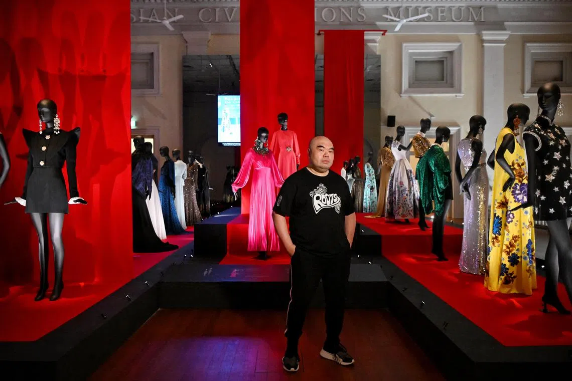 ST20230523_202344639136 Kua Chee Siong/ acandrew25/ Media preview of Andrew Gn: Fashioning Singapore and the World, a museum retrospective dedicated to Singaporean fashion designer Andrew Gn, opening at the Asian Civilisations Museum on May 27.