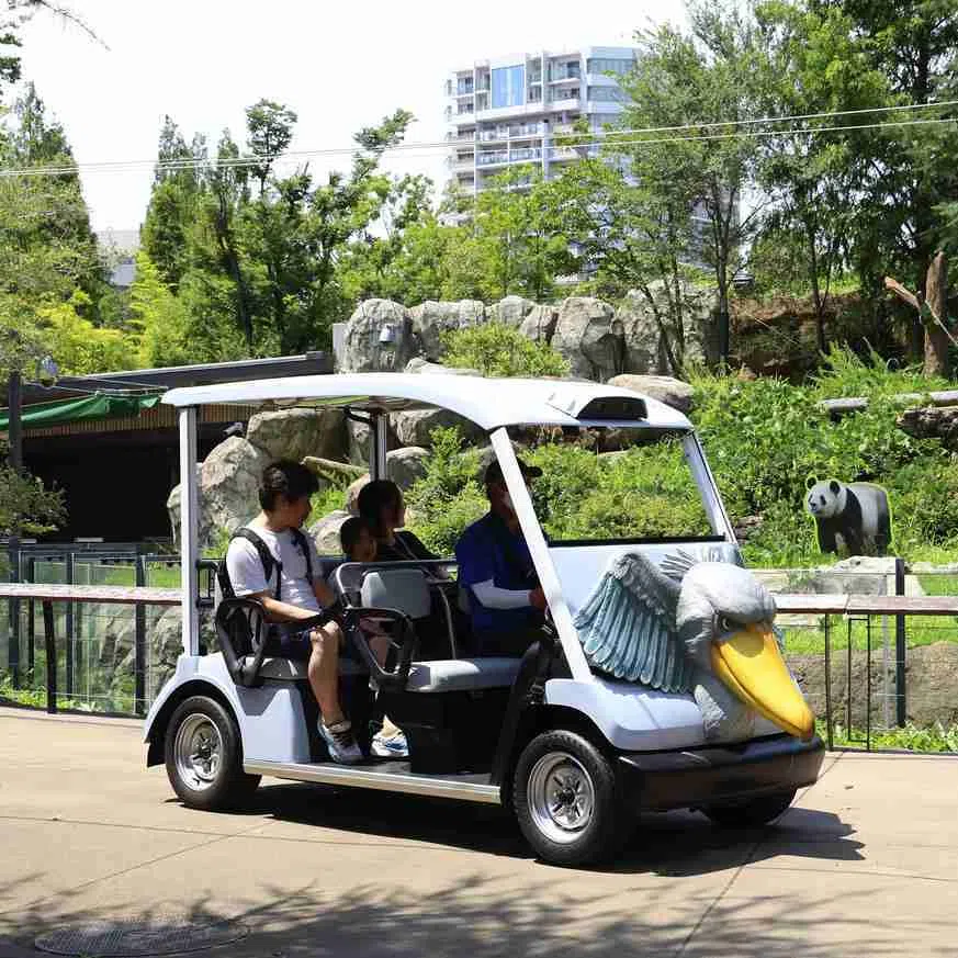 The Ueno zoo is operating a free, self-driving electric cart decorated with a shoebill that tours the Panda Forest in the West Garden.