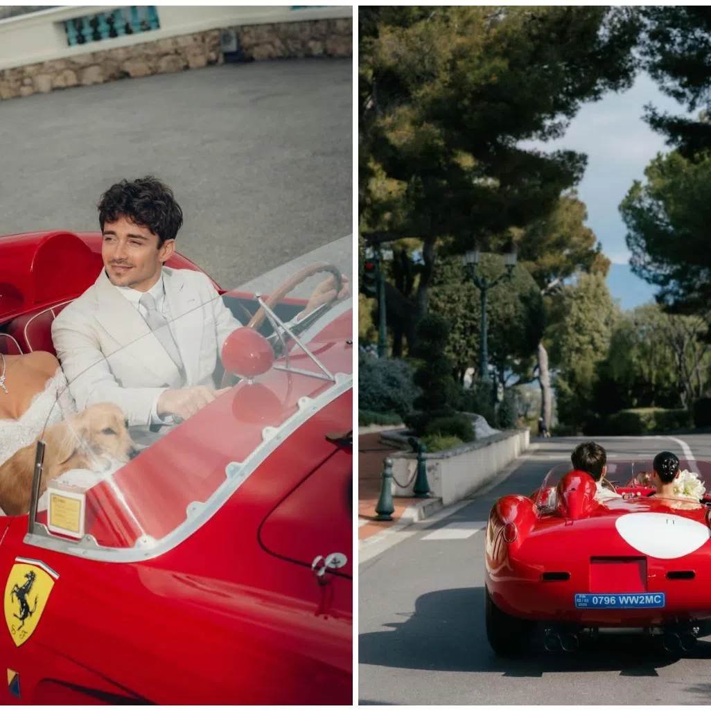 Ferrari driver Charles Leclerc and Alexandra Saint Mleux got married in a private ceremony in Monaco, on Feb 28.