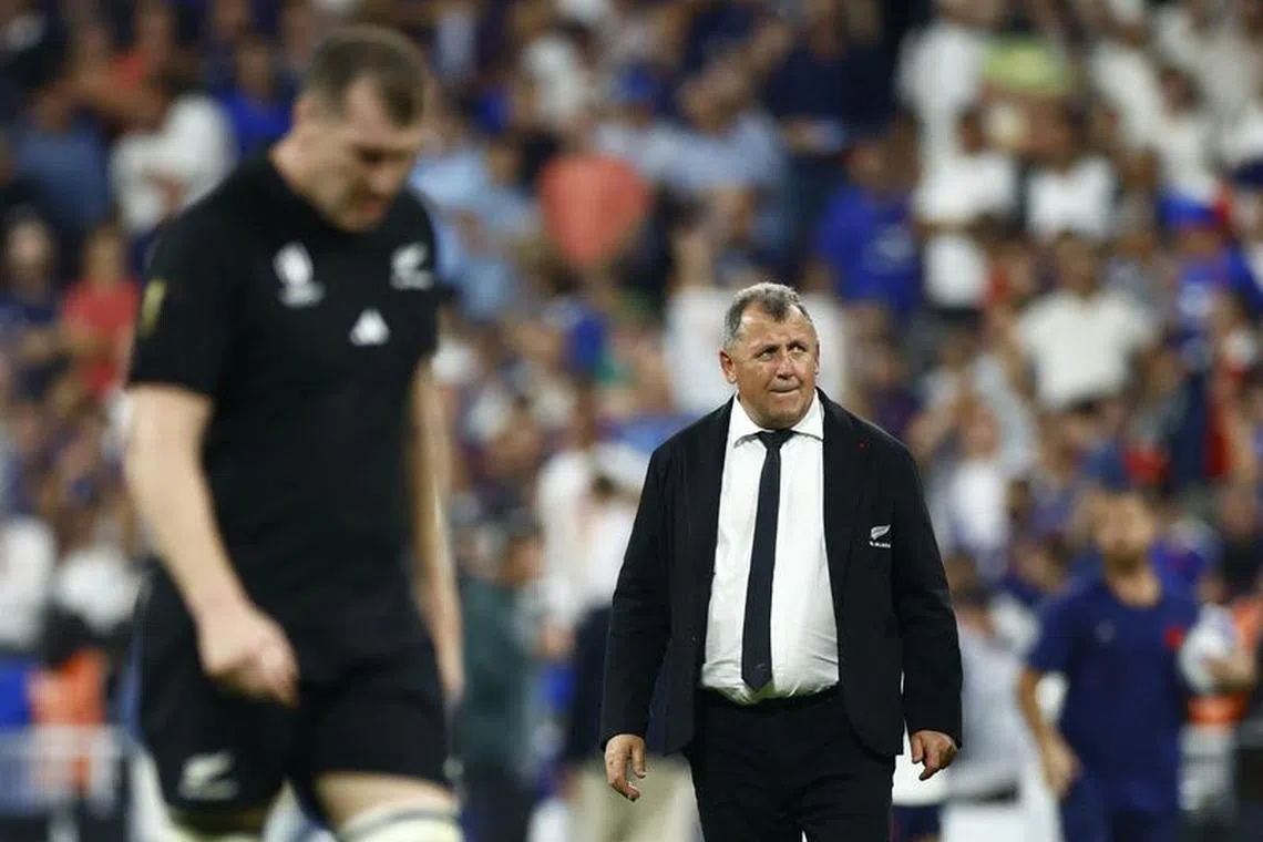 Rugby Union - Rugby World Cup 2023 - Pool A - France v New Zealand - Stade de France, Saint-Denis, France - September 8, 2023 New Zealand head coach Ian Foster looks dejected after the match REUTERS/Sarah Meyssonnier