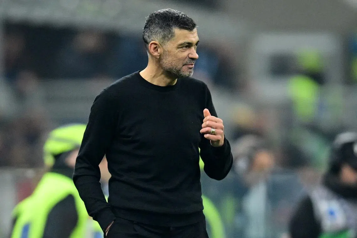 FILE PHOTO: Soccer Football - Coppa Italia - Quarter Final - AC Milan v AS Roma - San Siro, Milan, Italy - February 5, 2025 AC Milan coach Sergio Conceicao REUTERS/Daniele Mascolo/File Photo