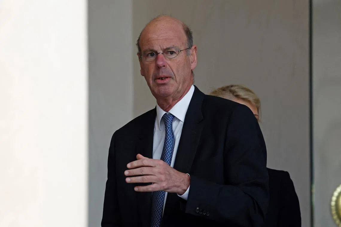 French Minister for Economy, Finance, Industrial and Digital Security Eric Lombard leaves following the weekly cabinet meeting at the Elysee Palace in Paris, France, March 12, 2025. REUTERS/Sarah Meyssonnier