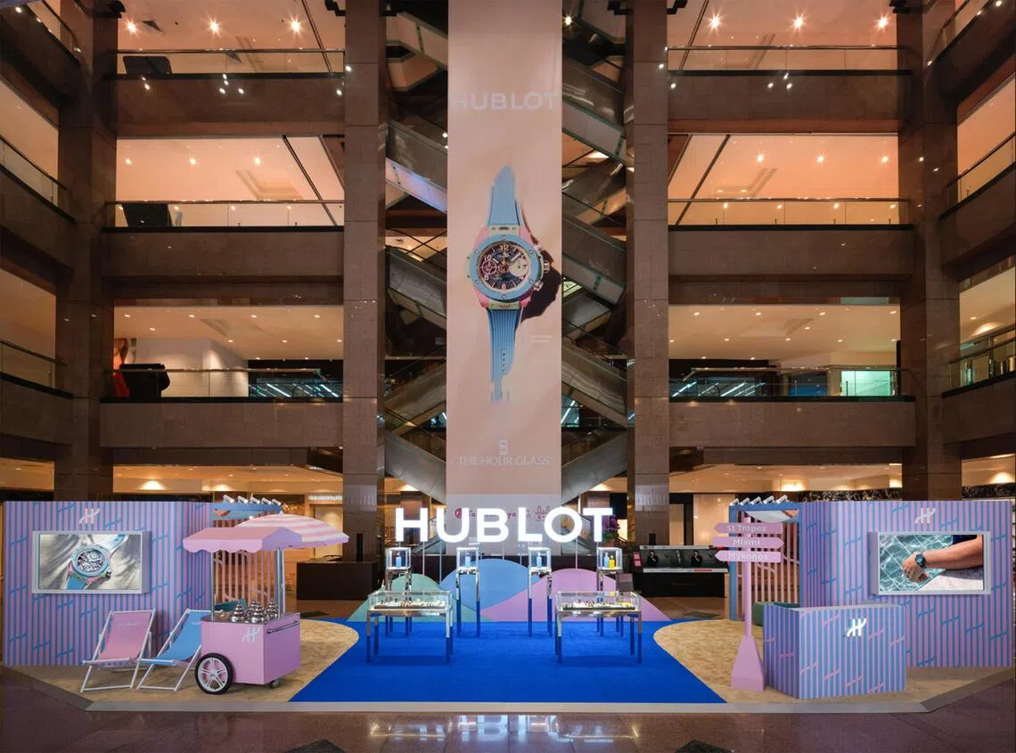 Hublot’s pop-up at Ngee Ann City showcases the Big Bang Summer 2026 collection.