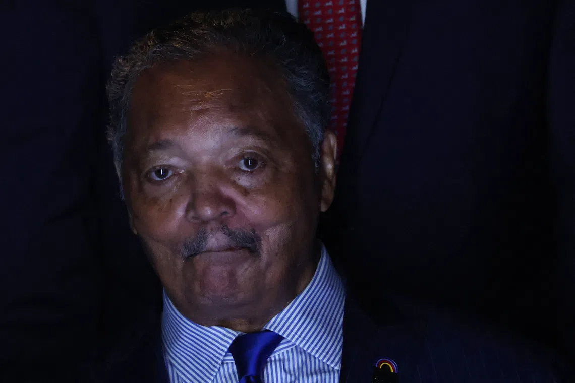 Rev. Jesse Jackson attends  Day one of the Democratic National Convention (DNC) in Chicago, Illinois, U.S., August 19, 2024. REUTERS/Mike Blake