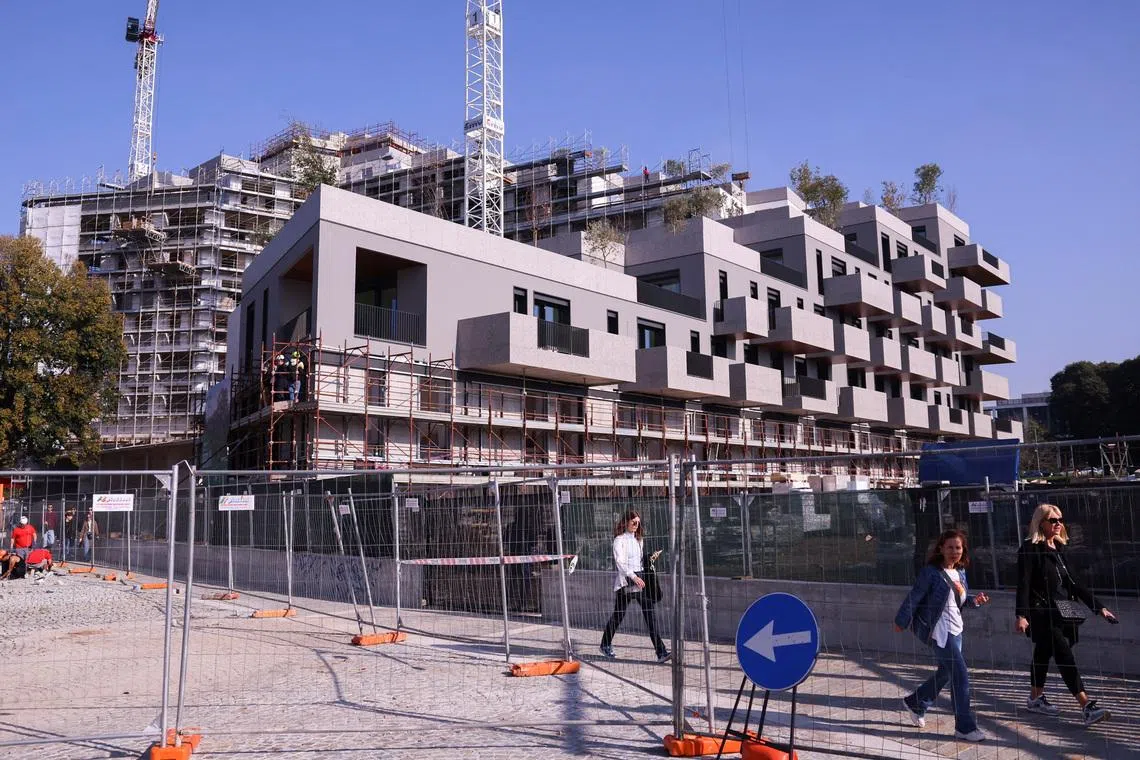 Bosconavigli buildings are seen under construction, as the site is under investigation for alleged building abuses, in Milan, Italy, October 29, 2024. REUTERS/Claudia Greco/File Photo