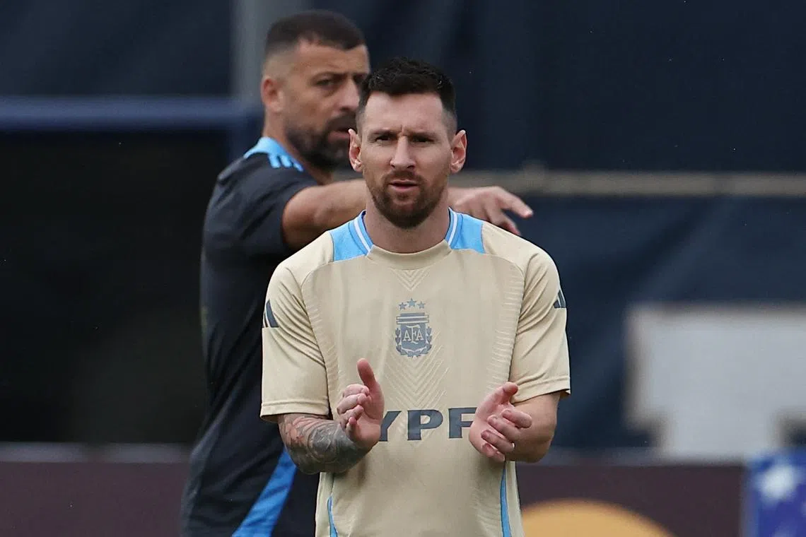 Soccer Football - Copa America 2024 - Final - Argentina during training - Florida International University, Miami, Florida, United States - July 11, 2024 Argentina's Lionel Messi during training REUTERS/Agustin Marcarian/File Photo