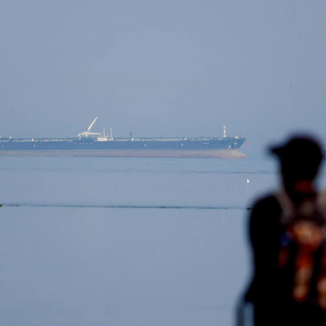 The MT Desert Kite oil tanker carrying Russian oil makes its way off the coast of Gujarat, India.
