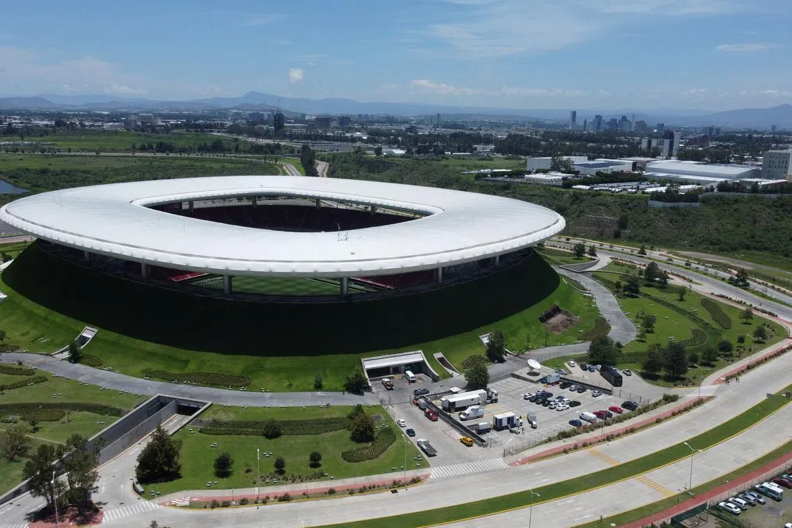Soccer Football - 2026 World Cup - Official match schedule announcement - Estadio Akron, Guadalajara, Mexico - February 3, 2024 The Akron Stadium in Guadalajara will be one of the three venues in Mexico for the 2026 World Cup in North America. Was built in 2010 and has a capacity for 50,000 people and hosted the Pan American Games of Guadalajara in 2011. REUTERS/Daniel Becerril/File Photo