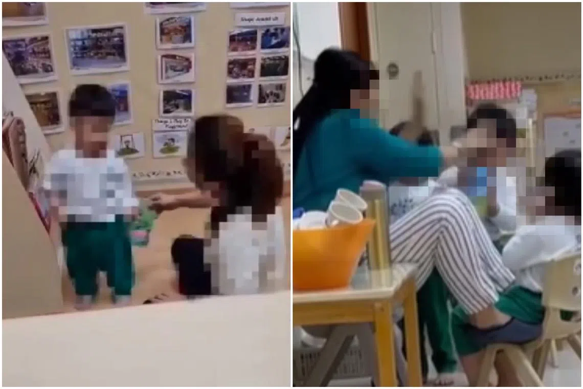 Videos of a teacher allegedly ill-treating children at the branch were circulated online widely on Monday.