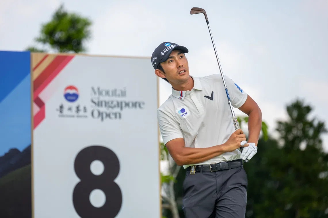 South Korea's Lee Soo-min in action during the third round of the Moutai Singapore Open at the Singapore Island Country Club.