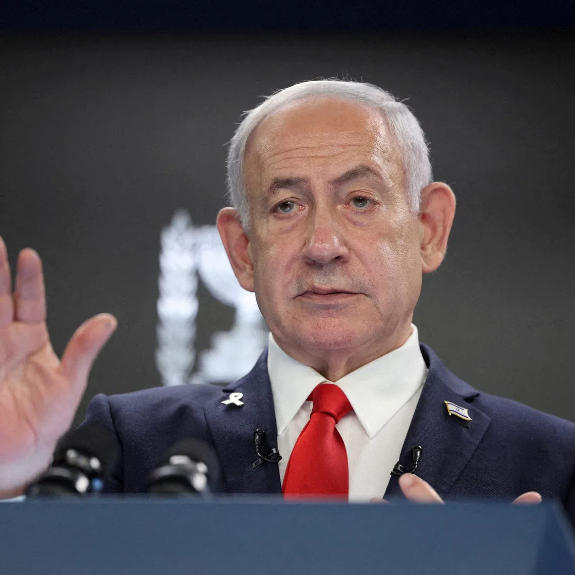 FILE PHOTO: Israeli Prime Minister Benjamin Netanyahu speaks during a press conference at the Prime Minister’s office in Jerusalem, August 10, 2025.  ABIR SULTAN/Pool via REUTERS/File Photo