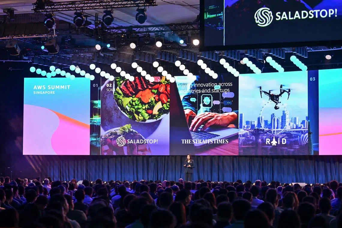 kbaws29 - Ms Priscilla Chong, Country Manager, AWS Singapore introducing local enterprises using its services at AWS Summit on May 25 2025, held at Marina Bay Sands.


Source and Copyright: AWS