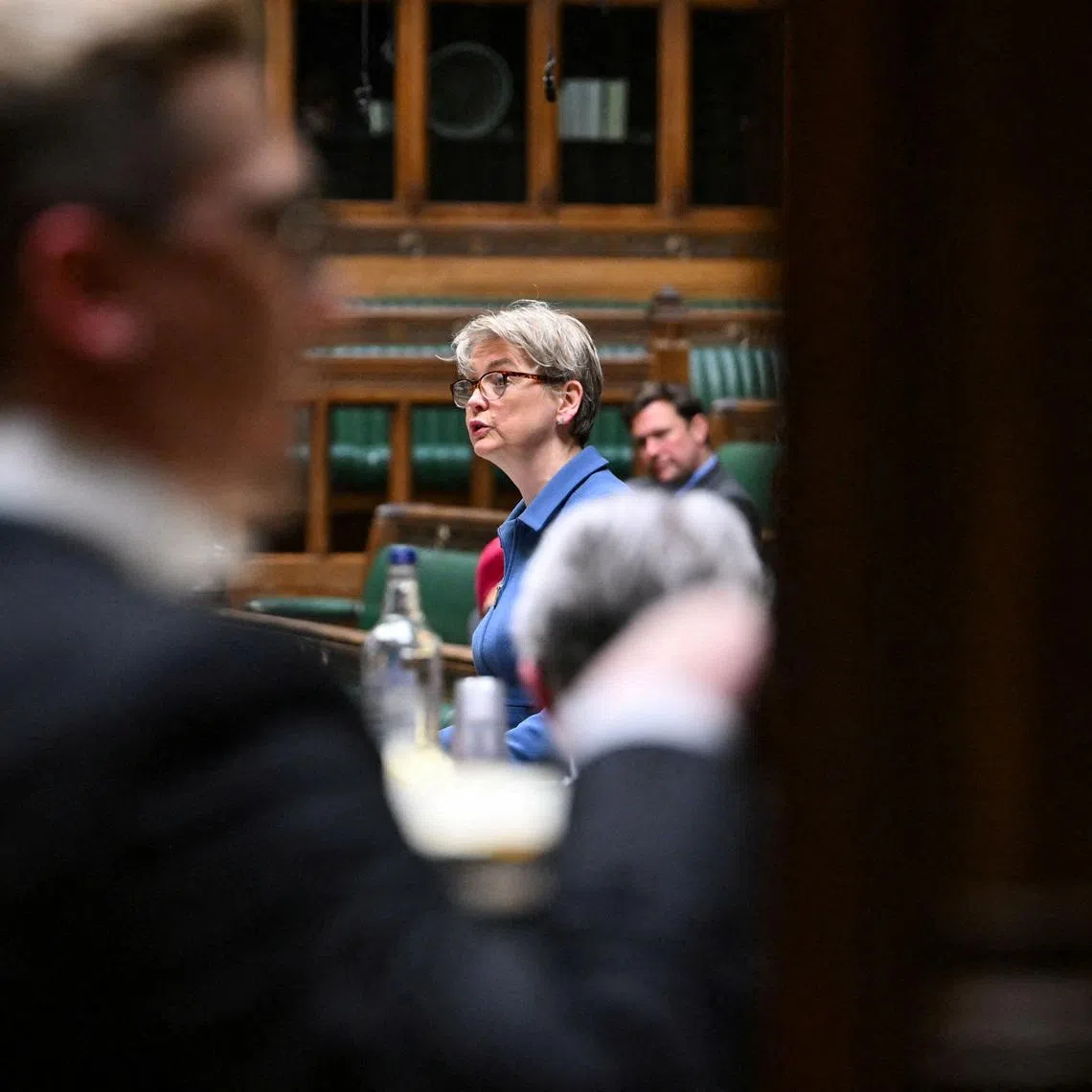 FILE PHOTO: British Foreign Secretary Yvette Cooper delivers a statement on Arctic Security, at the House of Commons in London, Britain, January 19, 2026.  © House of Commons/Handout via REUTERS/ File Photo