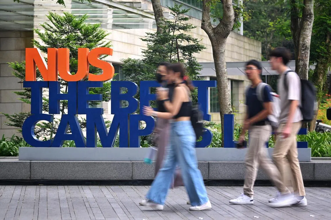 Generic photo of students at NUS taken on January 13, 2023.

Can be used for tertiary education, university, school, etc stories.