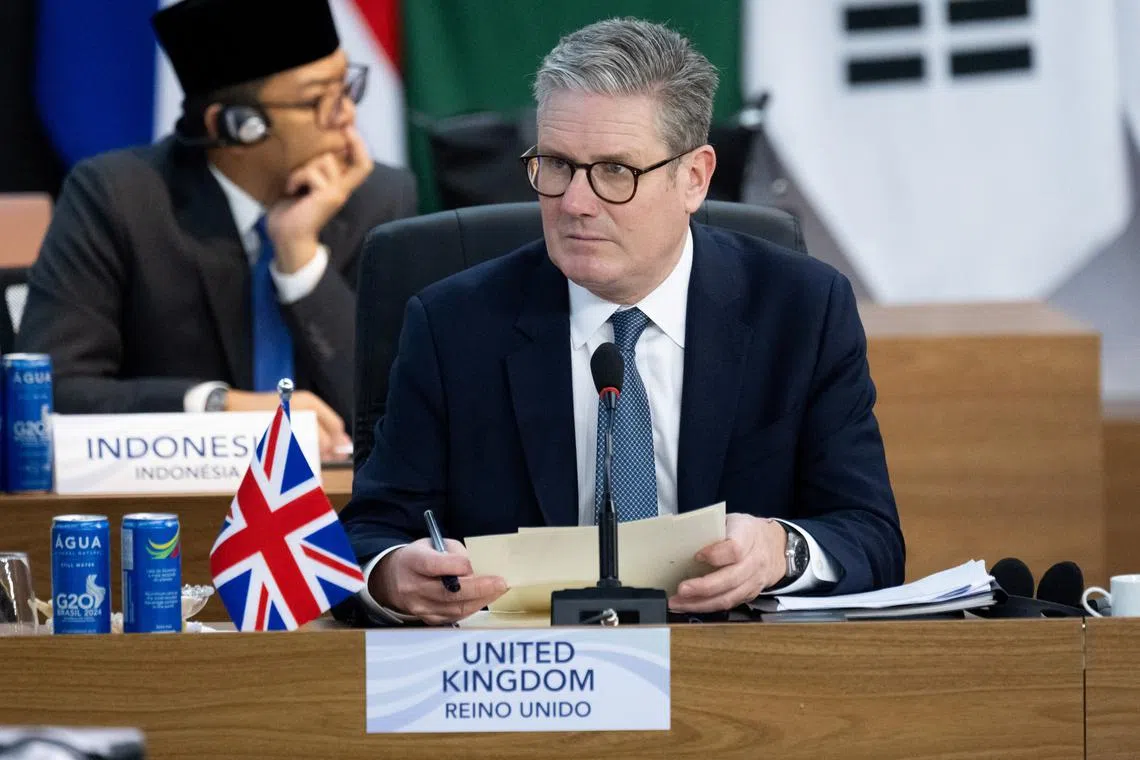 British Prime Minister Keir Starmer attends the second day of the G20 Summit at the Museum of Modern Art in Rio De Janeiro, Brazil, November 19, 2024. Saul Loeb/Pool via REUTERS