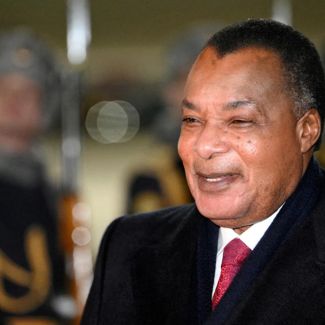 FILE PHOTO: President of the Republic of the Congo Denis Sassou Nguesso attends a welcoming ceremony at Kazan Airport upon his arrival to participate in the BRICS summit, Russia October 22, 2024. Alexei Danichev/BRICS-RUSSIA2024.RU Host Photo Agency via REUTERS./File Photo
