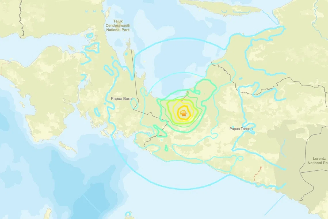 The earthquake’s epicentre was located 28km south of the town of Nabire.