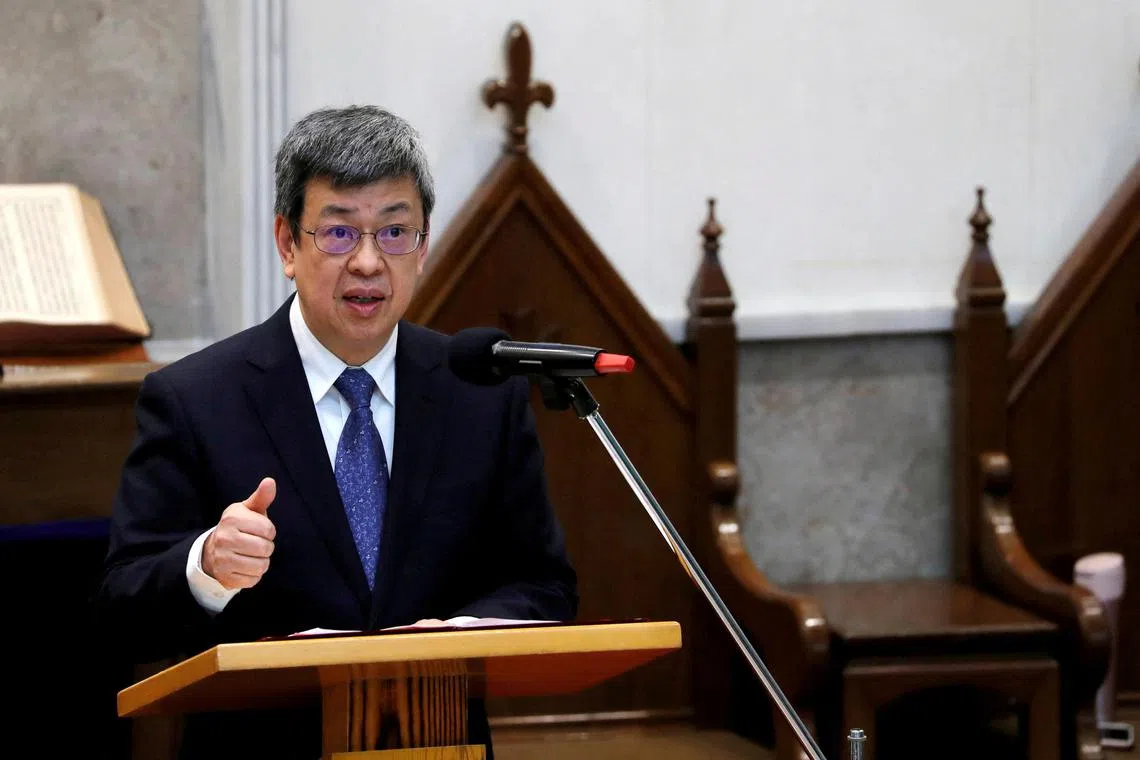 FILE PHOTO: Taiwanese Vice President Chen Chien-jen attends an event to campaign for Taiwan to be recognised as a participant in the United Nations and World Health Organization, in Taipei, Taiwan March 10, 2018. REUTERS/Tyrone Siu/File Photo