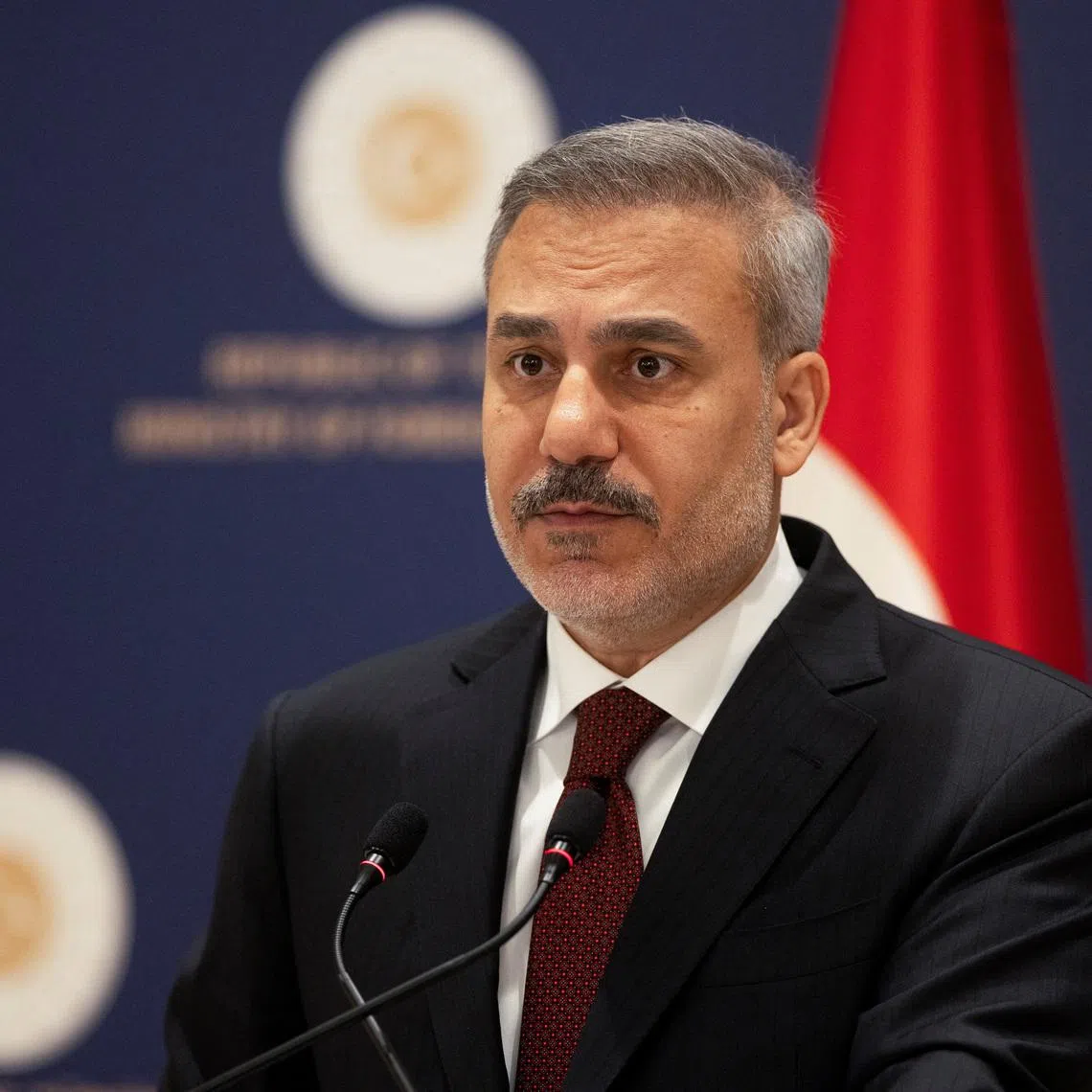 Turkish Foreign Minister Hakan Fidan speaks during a press conference in Istanbul, Turkey, January 15, 2026. REUTERS/Umit Bektas