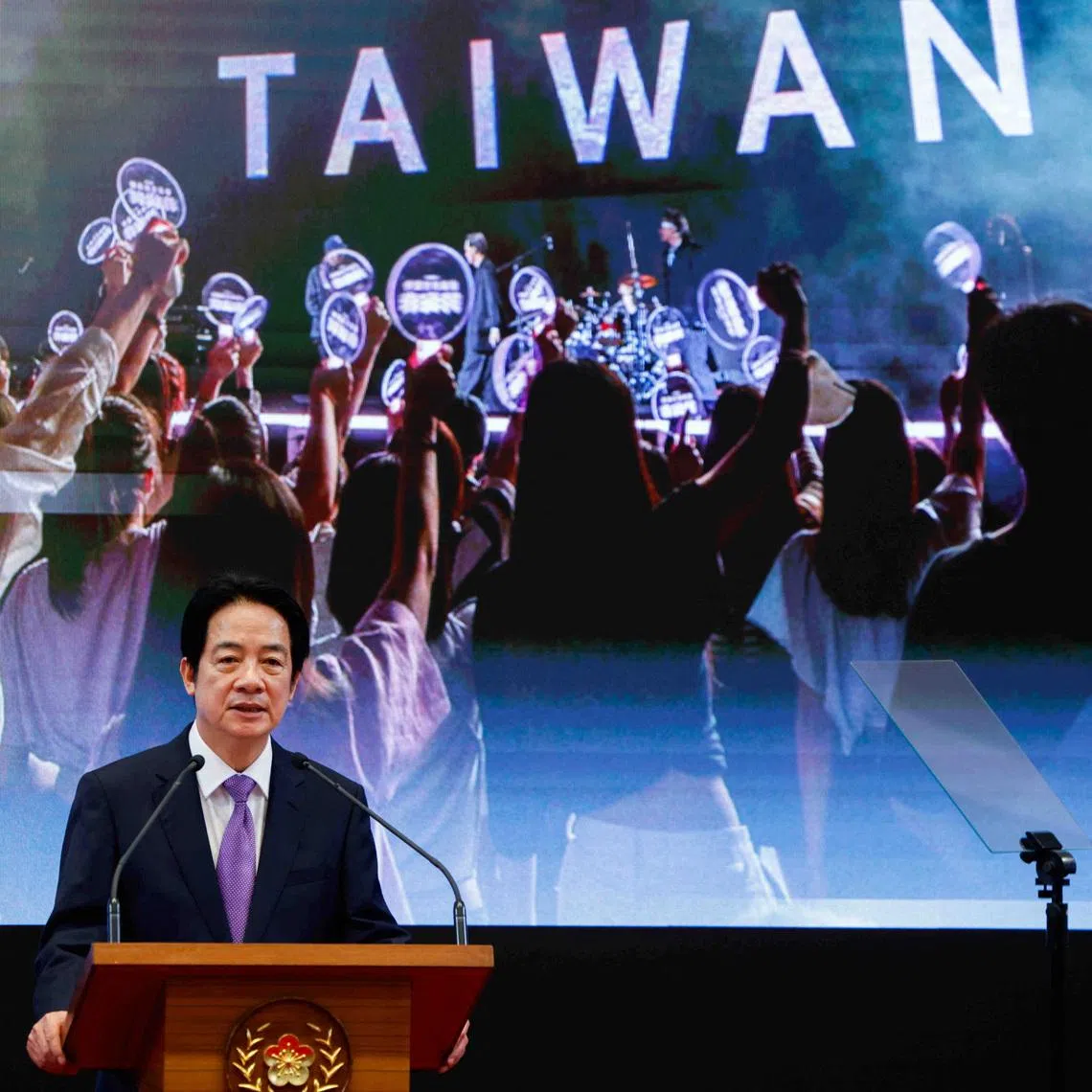 Taiwan President Lai Ching-te speaks at a news conference on the second anniversary of his taking office, at the presidential building in Taipei, Taiwan May 20, 2026. REUTERS/Ann Wang