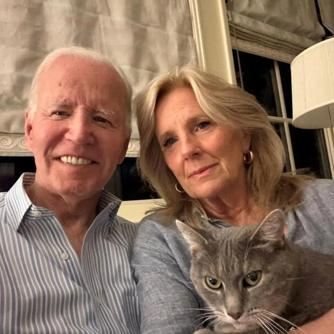 Former U.S. President Joe Biden and former First Lady Jill Biden pose for a selfie photo, in this handout social media picture released May 19, 2025. Joe Biden via X/Handout via REUTERS THIS IMAGE HAS BEEN SUPPLIED BY A THIRD PARTY TPX IMAGES OF THE DAY