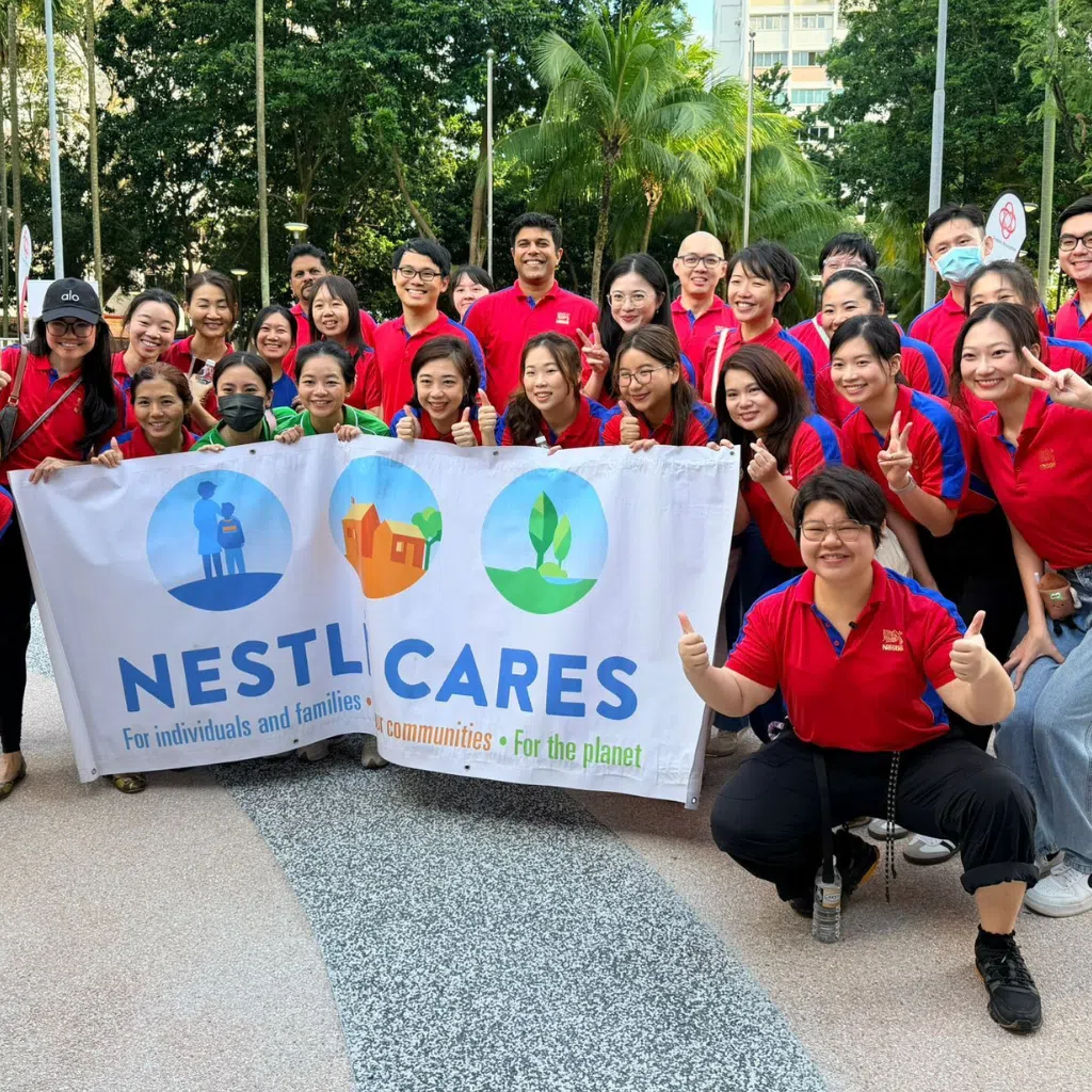 nestle singapore employees at market with love