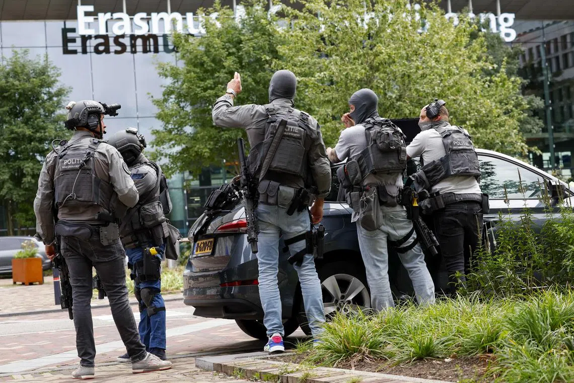 A gunman went on a shooting rampage at a house and a hospital in Rotterdam, the Netherlands, killing three people.