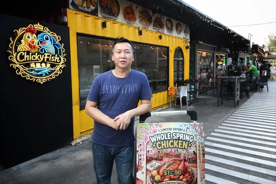 Alvin Chua, 48, owner of ChickyFish at the Punggol East Container Park on Sept 1.