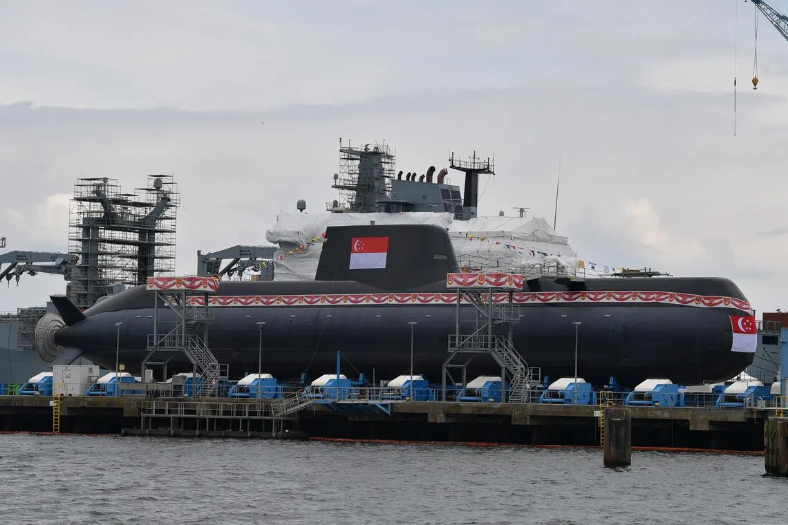 The 70m-long Inimitable is the last of four that the Navy ordered from thyssenkrupp Marine Systems.