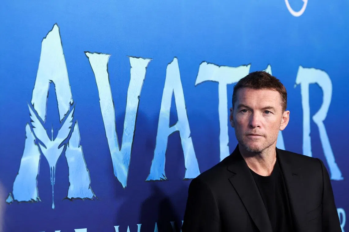 Actor Sam Worthington attends a premiere for the film Avatar: The Way of Water in Los Angeles on Dec 12, 2022.