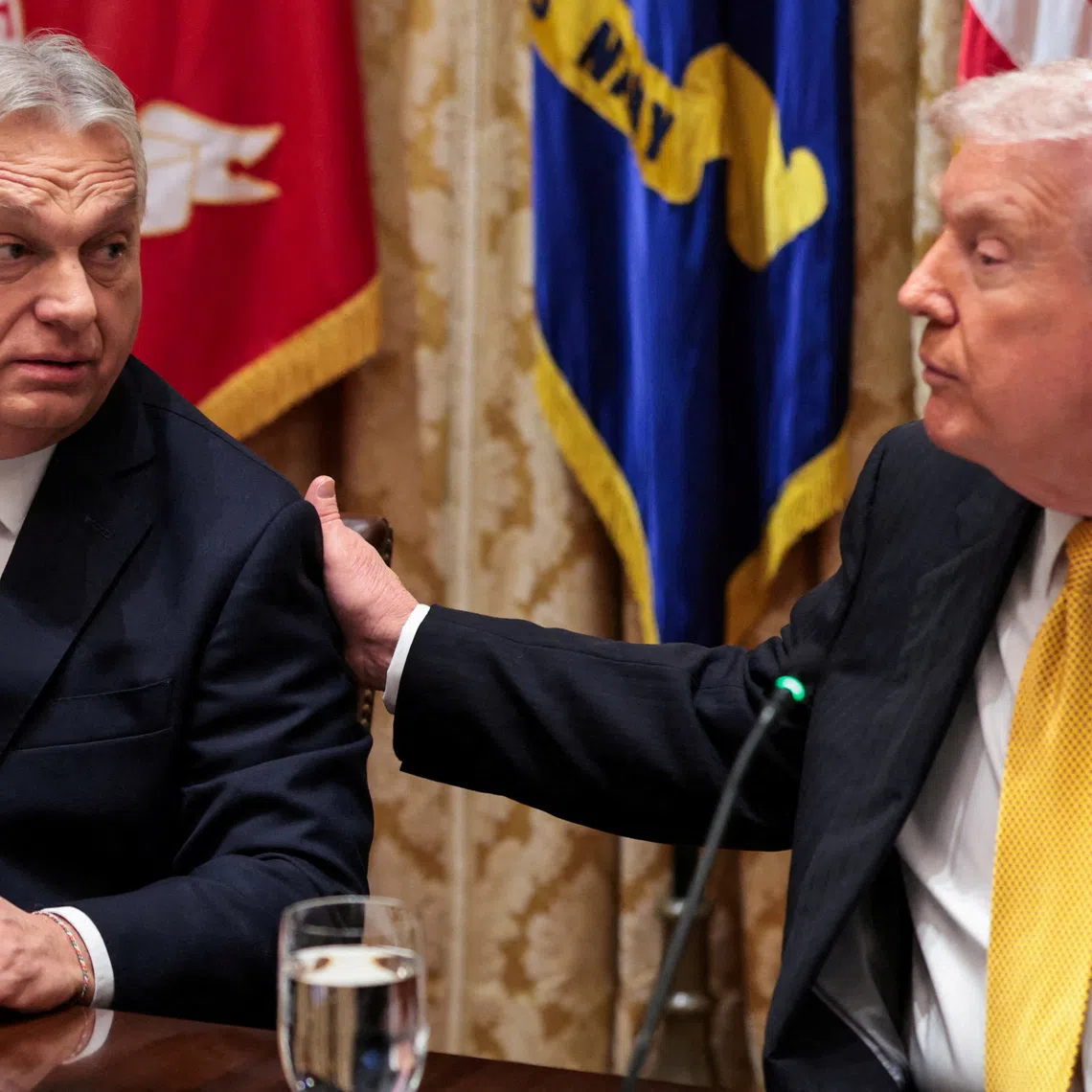FILE PHOTO: U.S. President Donald Trump hosts a bilateral lunch with Hungary's Prime Minister Viktor Orban at the White House in Washington, D.C., U.S., November 7, 2025. REUTERS/Jonathan Ernst/File Photo